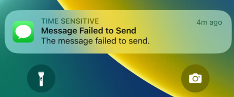 Message failed to deliver