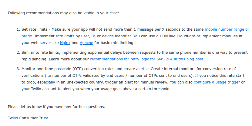 stop twilio fraud twilio alarm recommendations