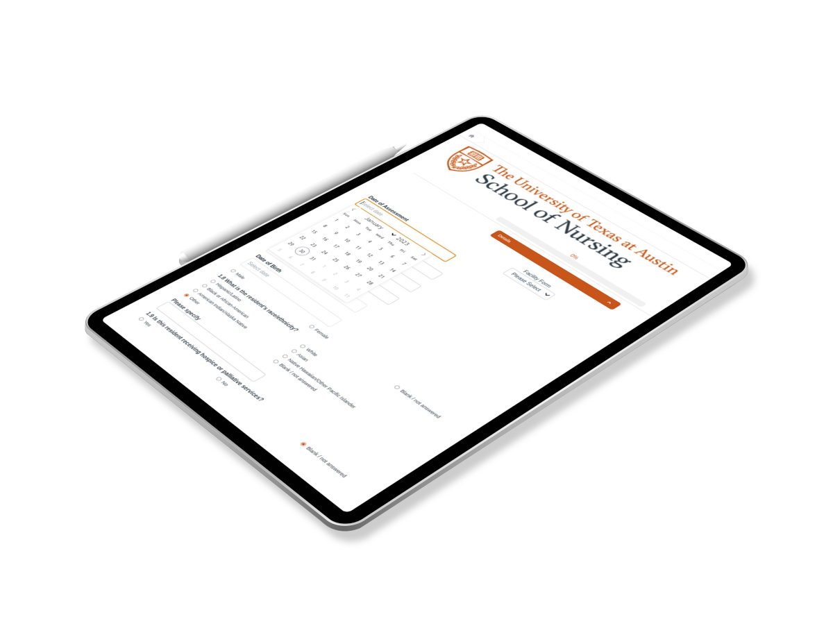 Custom intake form developed for the University of Texas, Austin.